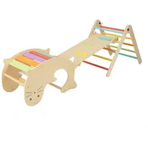 Costway Kletterdreieck mit Rutsche 7 in 1 Bunt