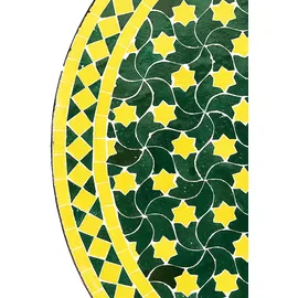Marrakesch Orient & Mediterran Interior Estrella Gartentisch Ø 80 x 75 cm Grün/Gelb