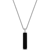 True Rebels Kette mit Anhänger TR346 schwarz/silber