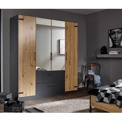 rauch Drehtürenschrank »Butte« - 181x57x197cm - grau - Holz