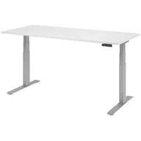 Bümö Schreibtisch elektrisch 180x80 cm Weiß / Silber
