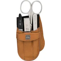Erbe Maniküre-Etui »Taschenetui mit Steckverschluss aus echtem Leder«, (4 tlg.), bestückt mit Solinger Premium Stahlwaren in Edelstahl, braun