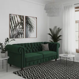 dorel home Schlafsofa Velours 3-Sitzer Grün