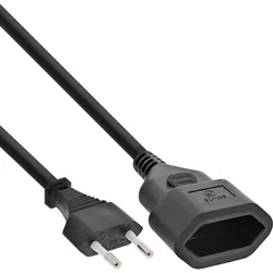 InLine Euro-Verlängerung - Eurostecker an Eurokupplung - schwarz - 1,5m