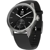 Withings Scanwatch 2 42 mm schwarz, Sport Fluorelastomer-Armband schwarz/silber