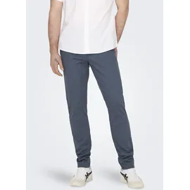 Only & Sons "ONSMARK PETE SLIM DOBBY 0058 PANT NOOS", Herren, Gr. 29, Länge 30, blau (bering sea), Web, Obermaterial: 88% Baumwolle, 9% Polyester, 3% Elasthan, unifarben, slim fit normal, Hosen Anzughose
