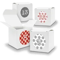 Adventskalender zum Füllen 24x Würfelbox 650mm WEISS inkl Stickerbogen V04 Z07