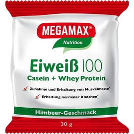 MEGAMAX Eiweiß 100 Himbeer Pulver 30 g