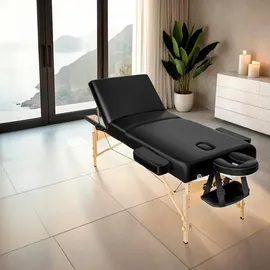 Tectake tectake® 3 Zonen Massageliege-Set, Somwang mit Holzgestell, 218 x 102 x 90 cm