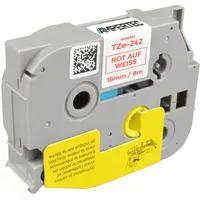 Ampertec P-Touch Band kompatibel zu TZe-242 rot auf weiß