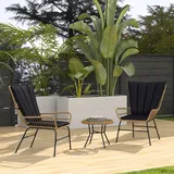 Outsunny Rattan-Sitzgruppe 3-tlg. Schwarz