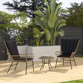 Outsunny Rattan-Sitzgruppe 3-tlg. Schwarz