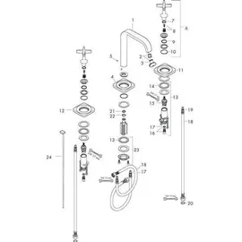 Hansgrohe Citterio E 3-Loch Waschtischarmatur Brushed Black Chrome