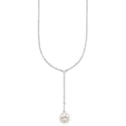 Kette ohne Anhänger BRUNO BANANI "Schmuck Geschenk Silber 925 Halsschmuck Halskette Ankerkette Perle", bunt (silberfarben, weiß), Halsketten, Damen, Silber 925 (Sterlingsilber)-Perlen, L: 45cm, Silber 925 (Sterlingsilber), Perlen, mit Süßwasserzuchtperle