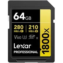 Lexar Professional SDXC Gold 64GB 1800x UHS-II V60