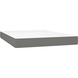 vidaXL Boxspringbett mit Matratze Dunkelgrau 140x200 cm