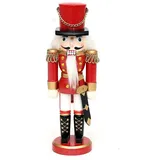 Dekohelden24 Nussknacker Soldat 20 cm Holz rot