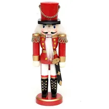 Dekohelden24 Nussknacker Soldat 20 cm Holz rot