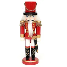 Dekohelden24 Nussknacker Soldat 20 cm Holz rot