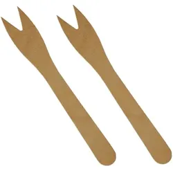 PAPSTAR 500 Snack-Gabeln, Holz "pure" 12,1 cm