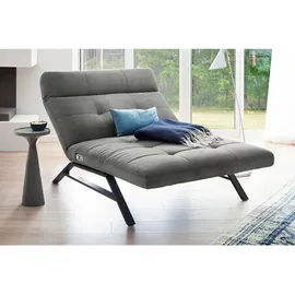 KAWOLA Liege, AMERIVA Sessel, Relaxliege Maxi Velvet silber schwarz