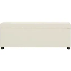 vidaXL Bank mit Staufach 116 cm Creme Polyester