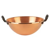 Cuisine Romefort | Schlagschüssel aus Kupfer Ø 26 cm | Rührschüssel mit zwei Gusseisengriffen, ideal um Eiweiß steif zu schlagen - Kupfer