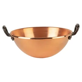 Cuisine Romefort | Schlagschüssel aus Kupfer Ø 26 cm | Rührschüssel mit zwei Gusseisengriffen, ideal um Eiweiß steif zu schlagen - Kupfer