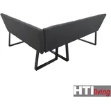 Hti-Living Eckbank 192 x 152 cm Schwarz Vemal kurzer Schenkel rechts