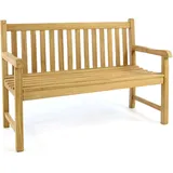 VCM 2-Sitzer Gartenbank Parkbank massiv Teak Holz behandelt 130cm