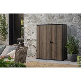 KETER Kunststoff Gartenschrank Signature Walnuss Alto 140 x 73,6 x 170,4 cm braun Holzoptik