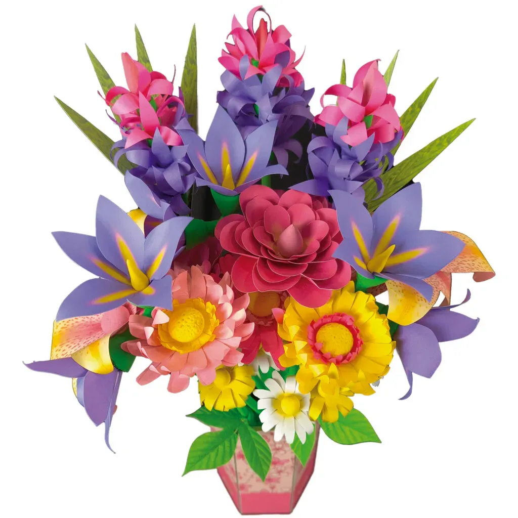 Papier Blumenstrauß Bastelset Wildblumen DIY Kreativset - educa Baue einen Blumenstrauß - Inkl. Anleitung, für Kinder