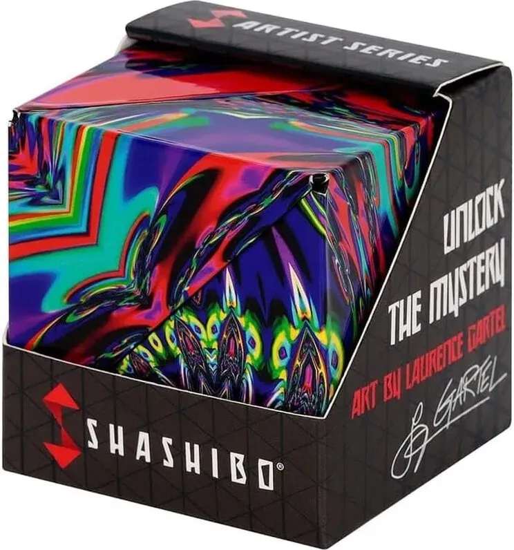 SHASHIBO Formverändernder Zauberwürfel – Preisgekröntes Patent – Anti-Stress-Spielzeug – 36 Seltene Erden Magnete – 3D Unendlichkeit Würfel – Shashibo Magnetwürfel wandelbar in über 70 Formen (Chaos)