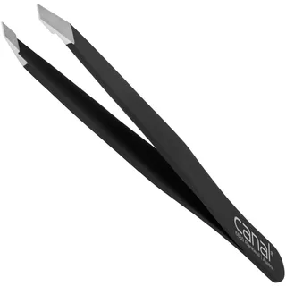 Canal Haarpinzette schräg schwarz rostfrei 95 mm