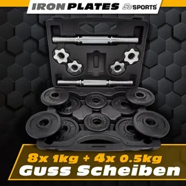 ScSPORTS Kurzhantel Set 15 kg verstellbar Gusseisen schwarz