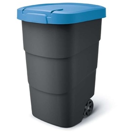 Prosperplast Wheeler 110L Müllbehälter mit Rädern und Deckel Mülltonne Müllgroßbehälter Großmülltonne Universaltonne Kunststoff (Blau)