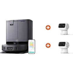 eufy Clean X10 Pro Omni Saugroboter + 2x eufy S350 Überwachungskamera 4K 360 Grad