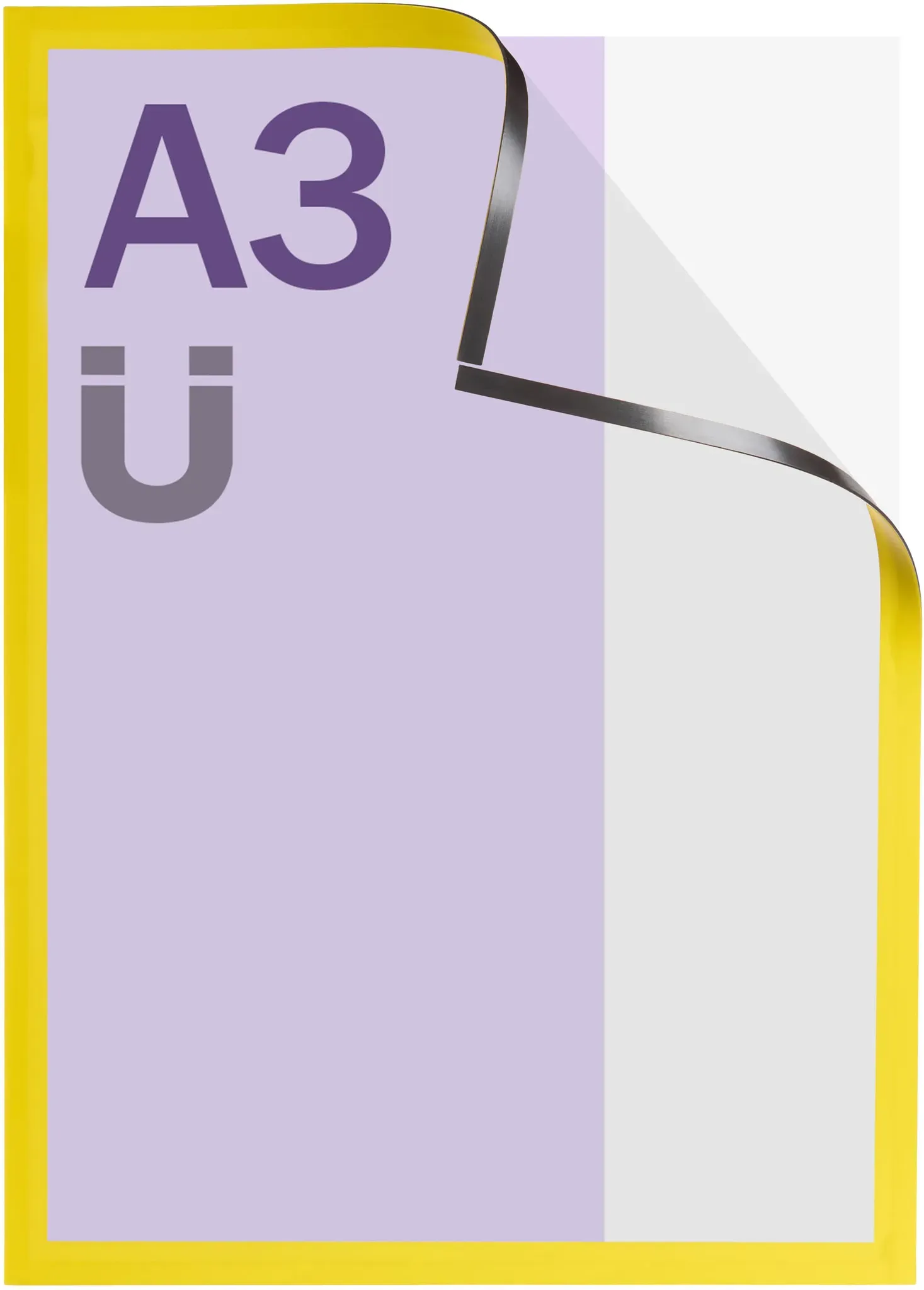 Magnetrahmen A3, magnetisch gelb, Hart-PVC