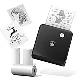 Phomemo M02 Pro 300 DPI Mini Drucker mit 3 Etikettenrollen, Mini Drucker für Smartphone, Bluetooth Fotodrucker Thermodrucker Thermanote, Studium, Notizen, Bilder, Fotos