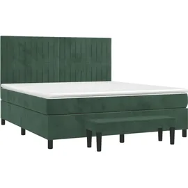 vidaXL Boxspringbett 180 x 200 cm Dunkelgrün