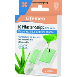 Lifemed Pflaster-Strips Aloe vera weiß, 10er"
