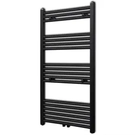 vidaXL Heizkörper Handtuchheizkörper Warmwasser Gerade 600 x 1160 mm schwarz