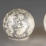 Formano LED Deko Kugel ROSEN zum stellen mit Timer D. 10cm matt weiß Glas Formano
