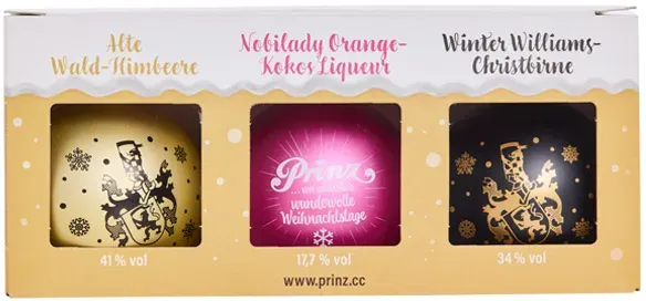 Prinz Christbaumkugeln Geschenkset 3 x 4cl