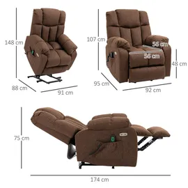 Homcom mit Aufstehhilfe Polyester Stahl