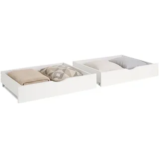 Homestyle4u Bettkasten in Weiß Holz, Schlafzimmer, Betten,