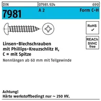 Industrial Quality Supplies ISO 7049 Form C Linsenkopf-Blechschraube VG
