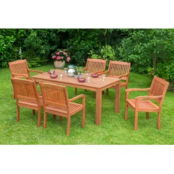 Garten-Essgruppe MERXX "Maracaibo", rot (rotbraun), Sitzmöbel-Sets
