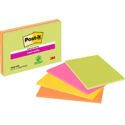 Post-it® Super Sticky Meeting Notes Haftnotizen extrastark 6445-4SS farbsortiert 4 Blöcke