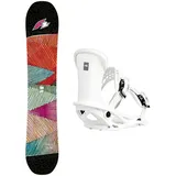 F2 Set Damen Snowboard Freedom 147cm mit Bindung Pipe Girl M bunt 147 CM